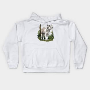 White Tiger From India Kids Hoodie